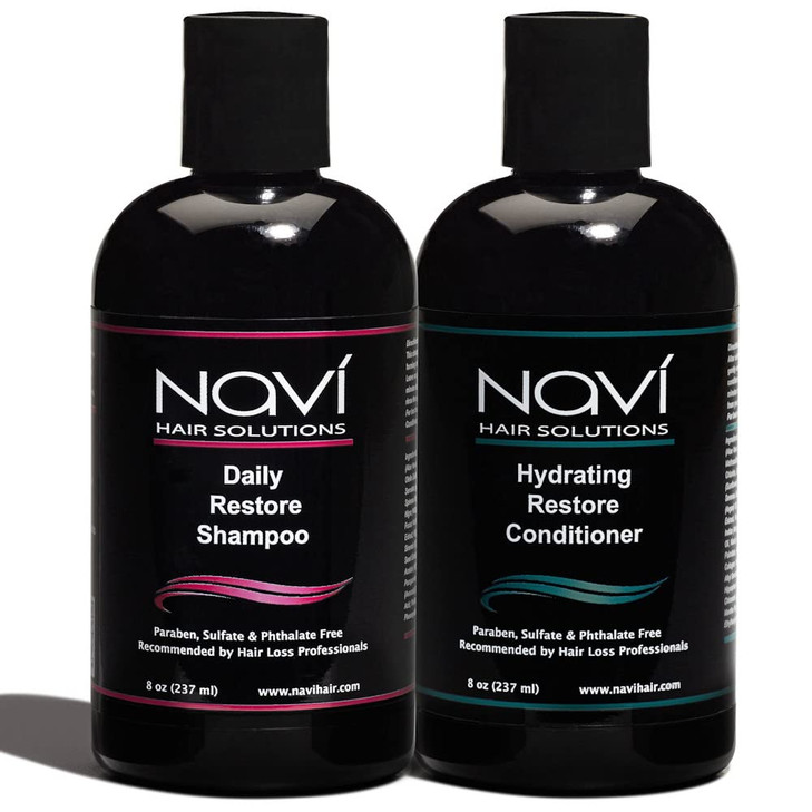 Navi Hair Growth Shampoo and Conditioner Set, Natural DHT Blocker for Thinning Hair and Hair Loss, Safe for Color Treated Hair, Sulfate Free, Hair Re