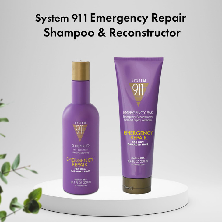 Hayashi System 911 Shampoo 10.1oz & Emergency Pak 8.4oz "Set"