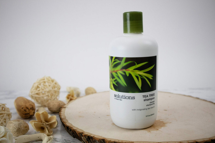 GREAT CLIPS Solutions Tea Tree Shampoo 12 fl oz | Natural Dry Scalp & Dandruff Treatment with Invigorating Essential Oils | Nourish and Stimulate Sca