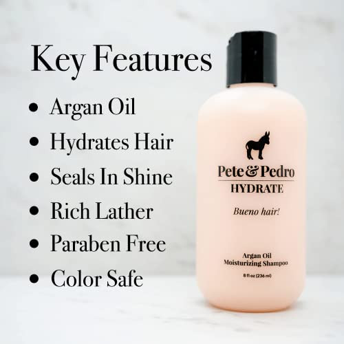 Pete & Pedro HYDRATE and CONDITION Hair Care Set | Argan Oil Moisturizing Shampoo and Hydrating Peppermint Conditioner For Men & Women | As Seen on S
