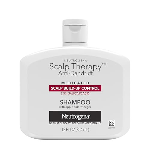 Neutrogena Scalp Therapy Anti-Dandruff Shampoo for Scalp Build-up Control, 2.5% salicylic acid, with Apple Cider Vinegar Fragrance, 12 fl oz