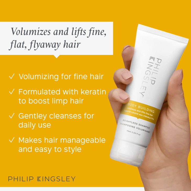 Philip Kingsley Haircare Body & Volume Travel Set, Body Building Shampoo and Conditioner Volumizing for Fine Limp Flat Fly Away Hair, Deep-Conditioni