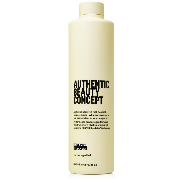 Authentic Beauty Concept Replenish Cleanser | Nourishing & Cleansing Shampoo for Damaged Hair | Strengthens Hair Fiber | Vegan & Cruelty-free | Silic