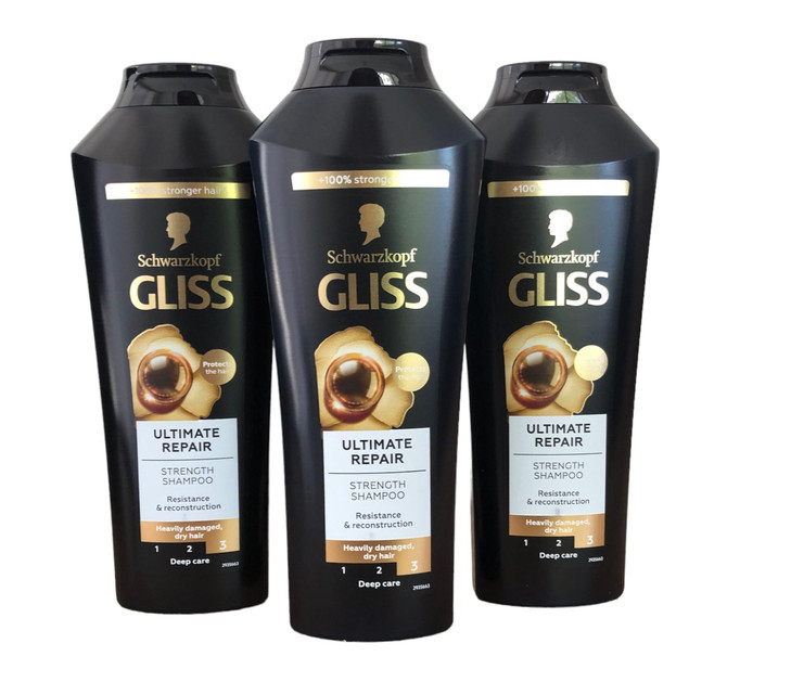 GLISS Hair Repair Shampoo, Ultimate Repair for Heavily Damaged Hair, 13.6 Ounces (Pack of 3)