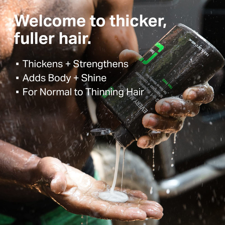 Every Man Jack Tea Tree Mens Thickening 2-in-1 Shampoo + Conditioner - Restore Thickness, Cleanse, and Condition - Made with Naturally Derived Ingred