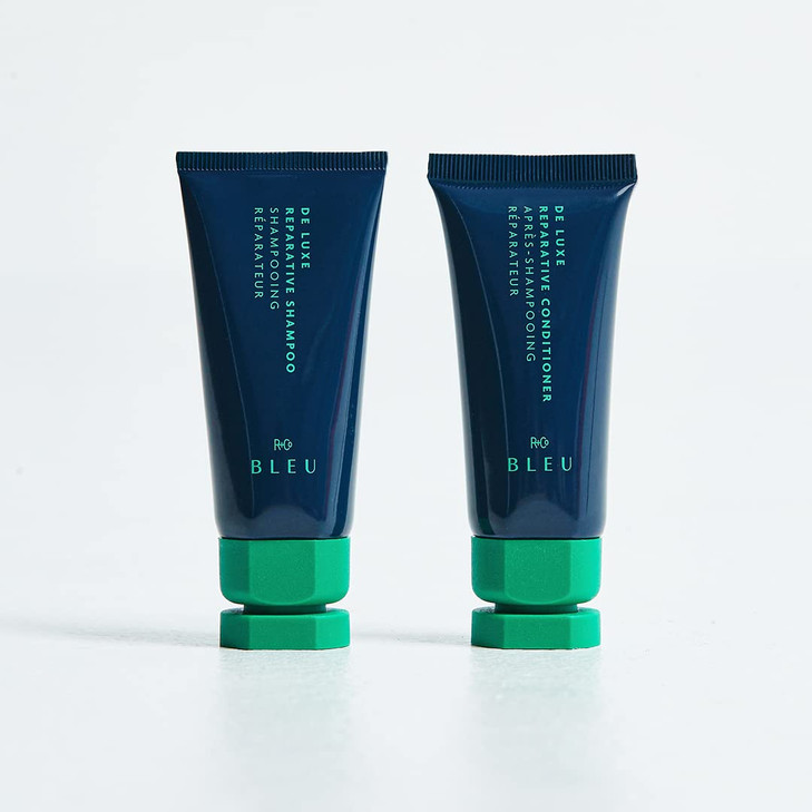 R+Co BLEU De Luxe Reparative Shampoo Mini | Hydrates + Strengthens + Adds Shine | Vegan, Sustainable + Cruelty-Free | 1 Oz