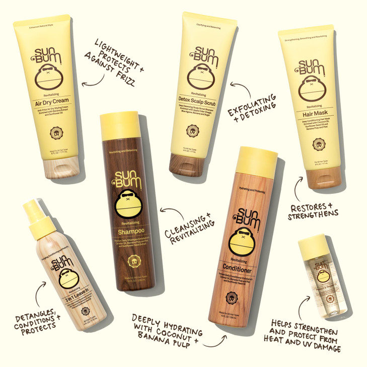 Sun Bum Sun Bum Revitalizing Shampoo and Conditioner Vegan and Cruelty Free Hydrating, Moisturizing and Shine Enhancing Hair Wash 10 Ounce Each