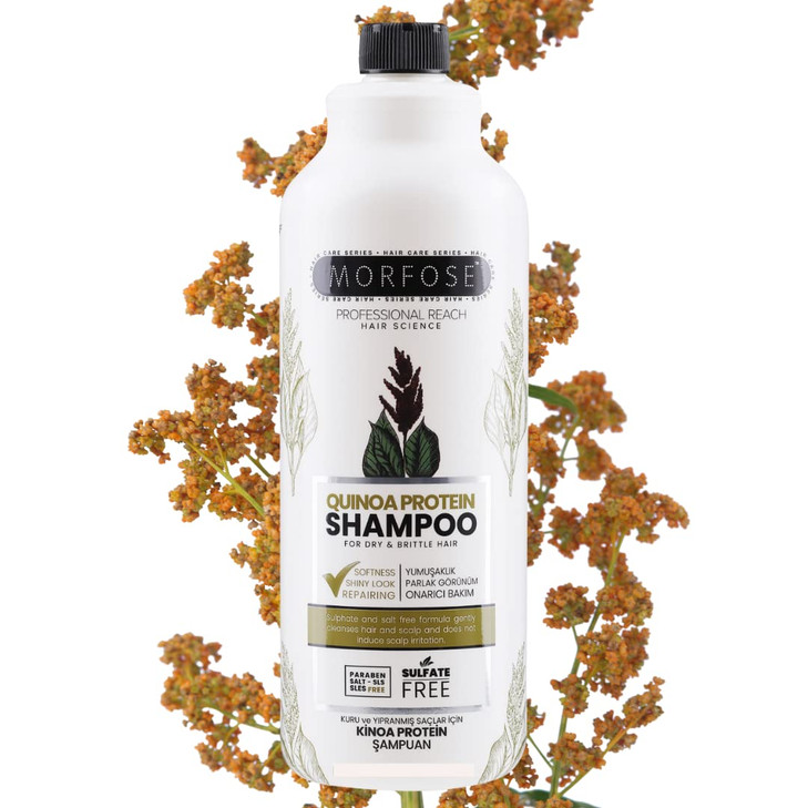 Morfose Professional Quinoa Protein Shampoo, Strengthening Color Care, Revives Dullness, promotes Softness and Shiny Hair, Nourishes Strands for Beau