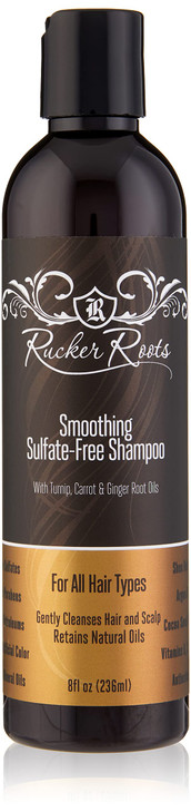 Rucker Roots Smoothing Sulfate Free Shampoo |Ginger, Turnip, Carrot Root Oils| For All Hair Types| Gentle Cleanser| Shea Butter| Argan Oil| Cocoa See