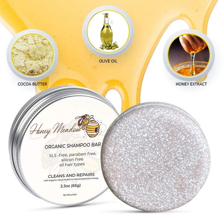 Naturalist Solid Shampoo Bar, 100% Organic, Plant Based, SLS Free, Vegan, All Hair Types & Body Care | pH Balanced, Plastic Free | Eco Friendly, Safe