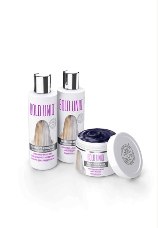 Purple Shampoo, Conditioner & Mask Trio Gift Set. Removes Brassy Yellow Tones. Lightens Blonde, Platinum, Ash, Silver & Grays. Paraben & Sulfate Free