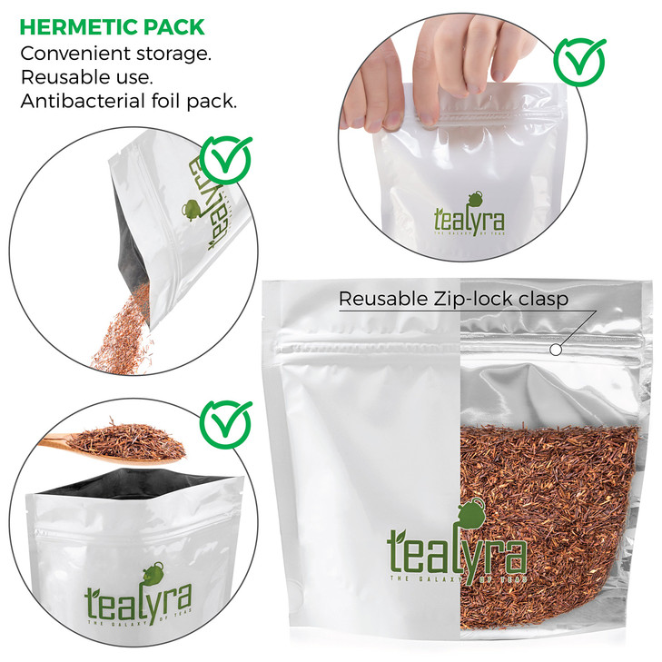 Tealyra - Pure Rooibos Red Herbal Tea - African Red Bush Loose Leaf Tea - High in Antioxidants - Relax - Detox - Low Blood Pressure - Kids Welcome -