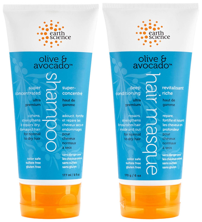 EARTH SCIENCE - Olive & Avocado Deep Conditioning Shampoo & Deep Conditioning Hair Masque Set
