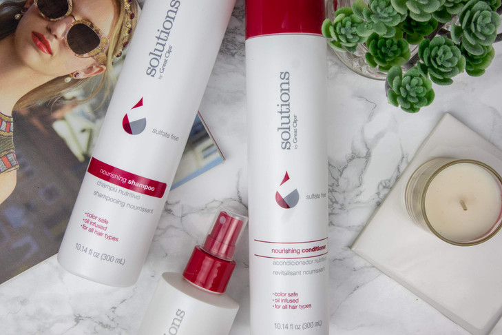 GREAT CLIPS Solutions Nourishing Shampoo 10oz | Argan Oil | Sulfate and Paraben Free | Moisturizes and Restores Shine | Safe for Color-treated Hair