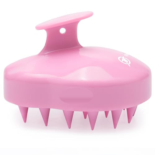 FREATECH Massager Shampoo Brush with Soft Silicone Bristles for Scalp Care, Shower Hair Scalp Scrubber Exfoliator for Dandruff Removal and Hair Growt