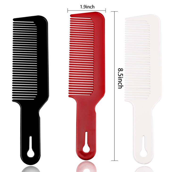 12 Pack Barber Combs - Flat Top Clipper Combs, Heat Resistant, For Clipper-Cuts And Flattops (Black, Red, White)