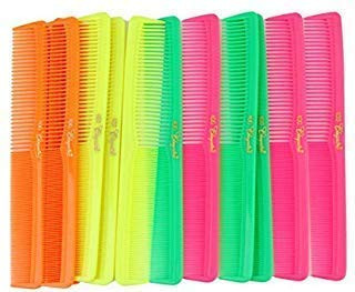 7 inch All Purpose Hair Comb. Hair Cutting Combs. Barbers & Hairstylist Combs. Neon Mix. 12 Units.