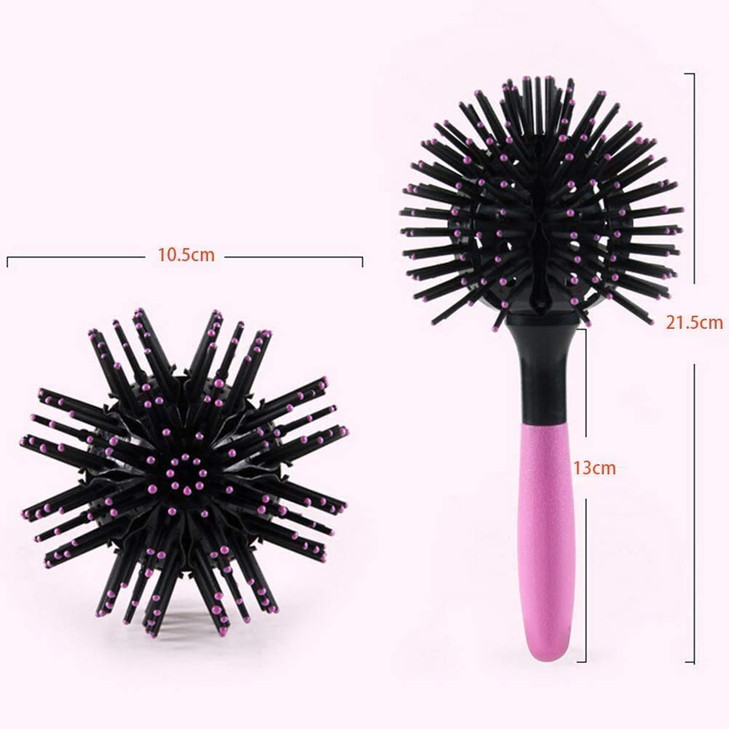 Aaiffey 3D Round Hair Brushes for Women - Blow Drying, Detangling 360-Degree Styling Brush for Thick Curly Hair