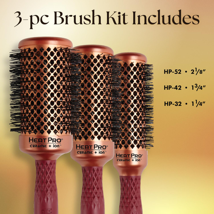 Olivia Garden HeatPro Round Thermal Brush - Not Electrical - Professional Blowout Brush for Normal to Thick Hair - Heat Resistant Up to 550°F
