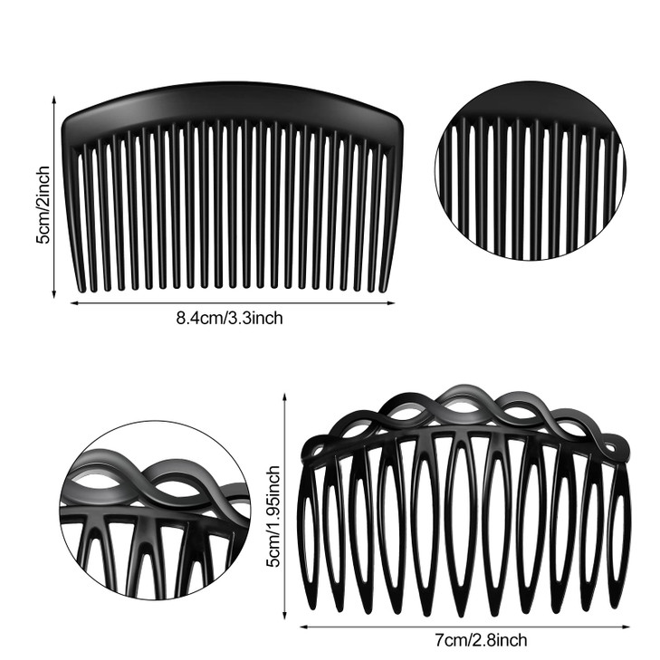 24 Pcs Women Hair Comb Accessories French Hair Side Combs Plastic Twist Decorative Clips with 11/23 Teeth Wedding Veil clip for Women