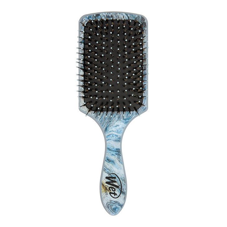 Wet Brush Paddle Shine Enhancer with Argan Oil, Distressed Wood - Ultra-Soft IntelliFlex Detangling Bristles with Boar Bristles For A Smooth & Shiny