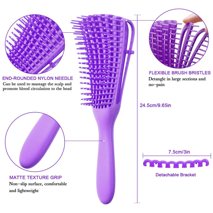 2 Pieces Detangling Brush for Afro America/African Hair Textured 3a to 4c Kinky Wavy/Curly/Coily/Wet/Dry/Oil/Thick/Long Hair, Knots Detangler Easy to