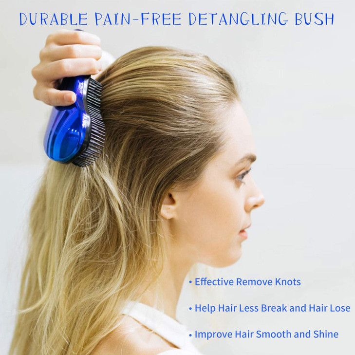 79STYLE 3pcs Knot Free Detangling Brushes for Kids' Curly Hair - No Tangles for Girls and Toddlers (Size 7.4 Inch - Gold)