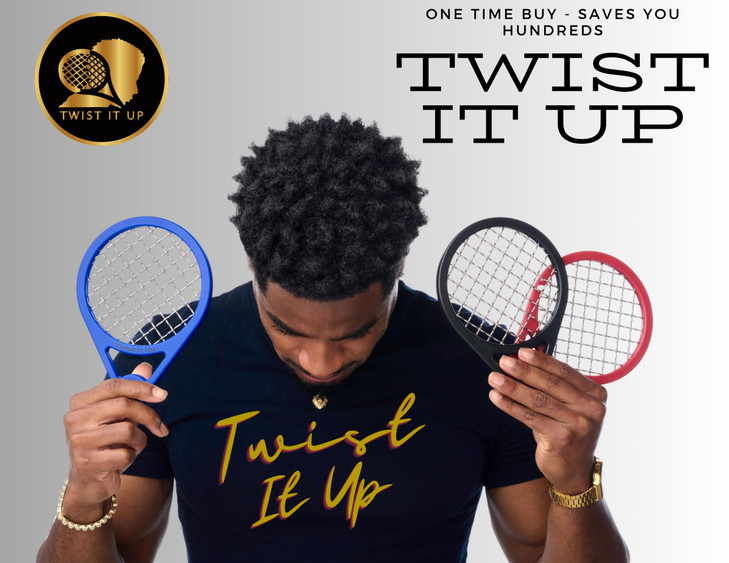 Twist It Up Comb (Bond Black) - Alternative for Hair Sponges, Creates Curls and Twists for Black Men, Tennis Racket Design