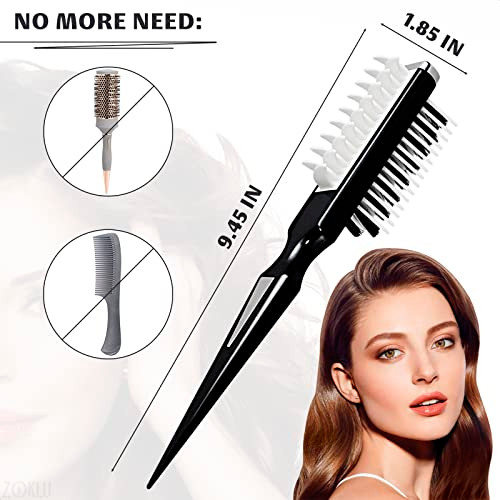 Curl Defining Brush - Curl Comb Defining with Double-Sided Hair Teasing Brush for Volume & Styling with Less Pulling - Designed for Controlled Stylin