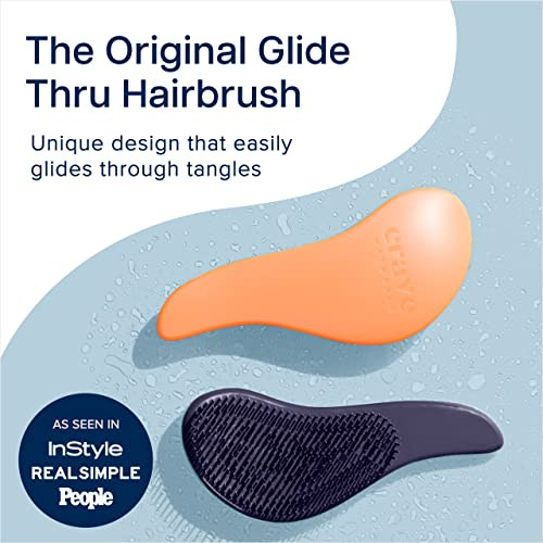 Crave Naturals Glide Thru Hair Brush - Detangler Brush for Curly, Straight, Wet or Dry Hair - Gentle Detangling Brusheses for Adults, Kids, Toddlers