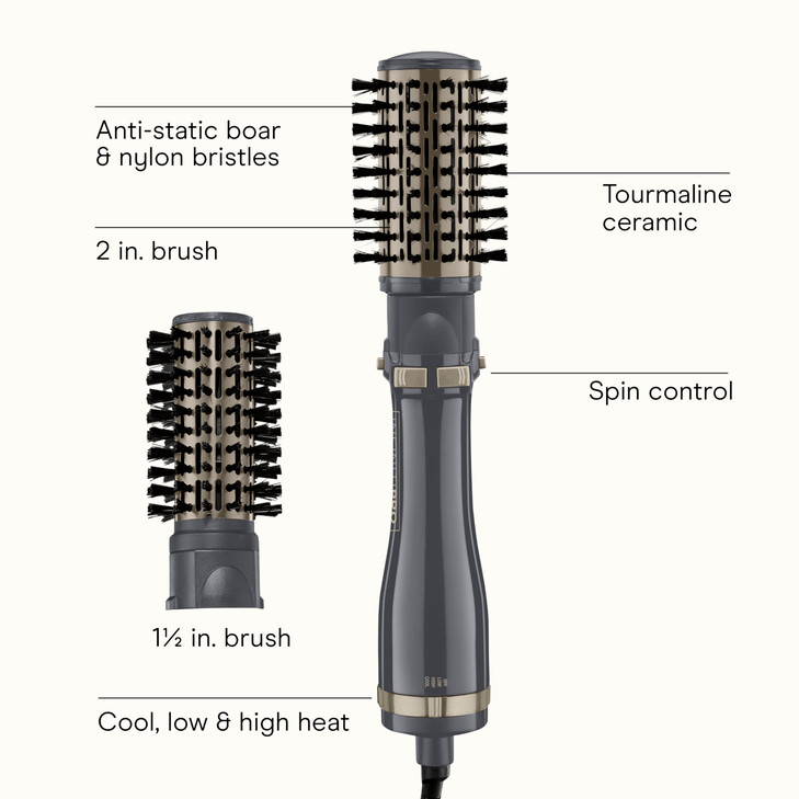 INFINITIPRO BY CONAIR Hot Air Styling Brush Set with 2-Inch and 1.5-Inch Bristles