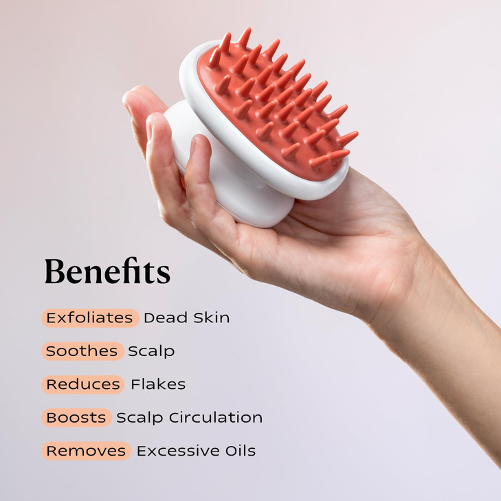 KAMEDIS Scalp Massager Brush - Silicone Gentle Scalp Scrubber, Exfoliator & Hair Dandruff Scrub Away - Use On Shower with Shampoo for Scalp Scrub. Su