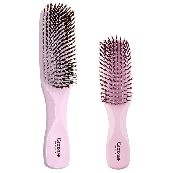 Giorgio GIO1IVY - GIO2IVY Ivory Gentle Touch Detangler Hair Brush for Men Women and Kids. Soft Bristles for Sensitive Scalp. Wet and Dry for all Hair