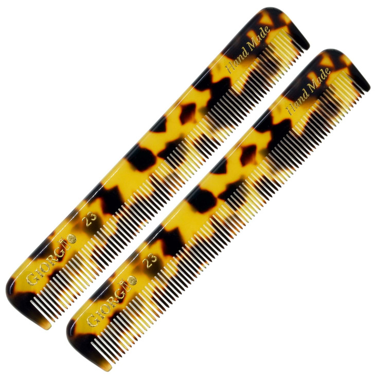 Giorgio G23 Handmade Fine Tooth Comb for Men, Mustache and Beard Comb for Men, Hair Combs for Everyday Grooming, Saw Cut and Hand Polished (4.6")