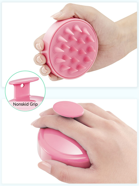 HEETA Scalp Massager Hair Growth, Soft Silicone Scalp Scrubber Shampoo Brush for Exfoliation, Dandruff Removal Head Massage Stress Relax, Wet & Dry U