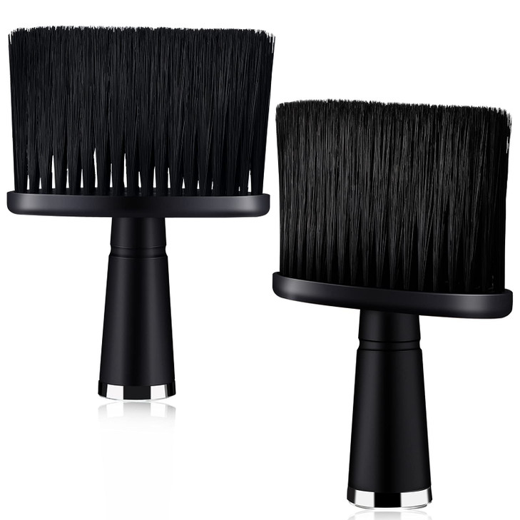 Patelai 2 Pcs Neck Duster Brush for Hair Cutting Barber Duster Soft Cleaning Face Brush Styling Fits for Hair Cutting and Home Use(Black)