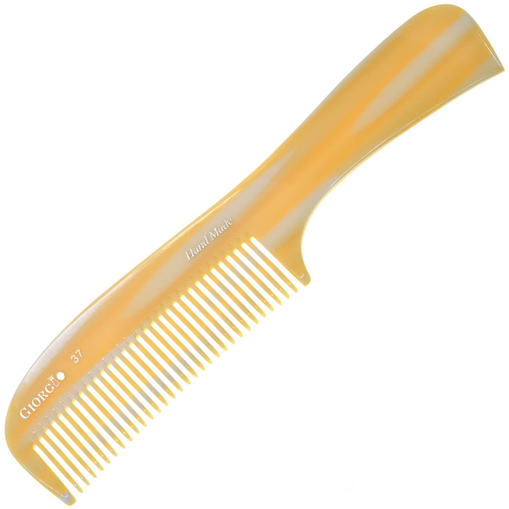 Giorgio G37 Large Coarse Detangling Comb, Wide Teeth for Long Thick Curly Wavy Hair. For Wet and Dry Hair Handmade Rake Comb Saw-Cut and Hand Polishe