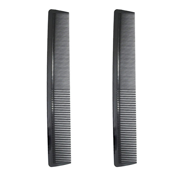 Avenoir Carbon Fiber Cutting Comb - Professional 8.3" Anti-Static Heat Resistant Fine and Wide Tooth Comb for All Hair Types, 2 Pack