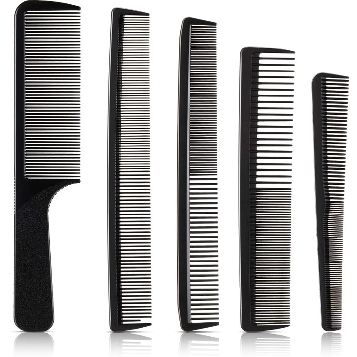 5 Pieces Hair Cutting Comb Barber Hair Styling Combs Fine Teeth Carbon Hairbrush Set Anti Static Heat Resistant Hairdressing Tapered Hairbrush for Me