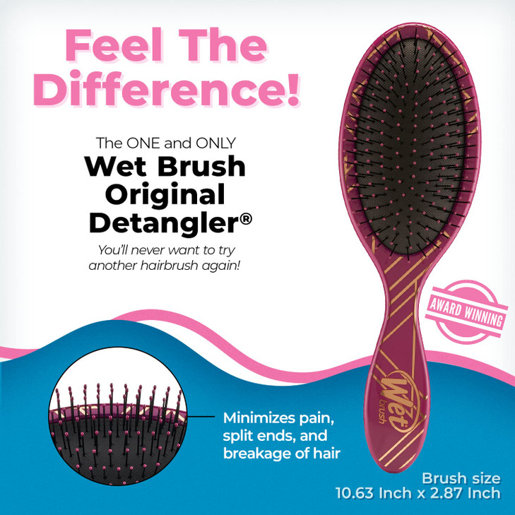 Wet Brush Original Detangler Brush - Free Spirit, Sangria - All Hair Types - Ultra-Soft IntelliFlex Bristles Glide Through Tangles with Ease - Pain-F