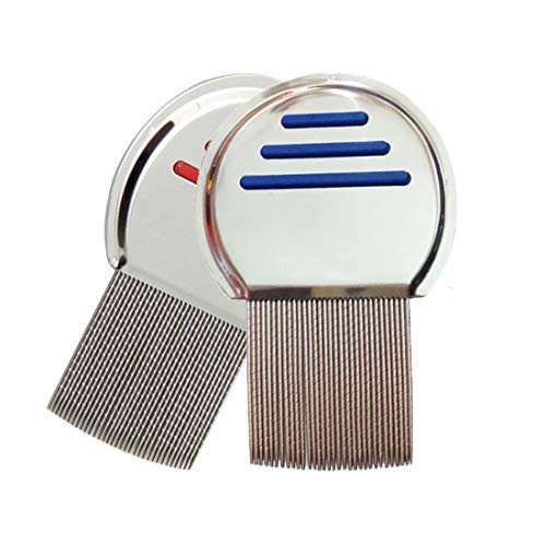 2 Pcs Stainless Steel Lice & Dandruff Comb,Fine Tooth Comb