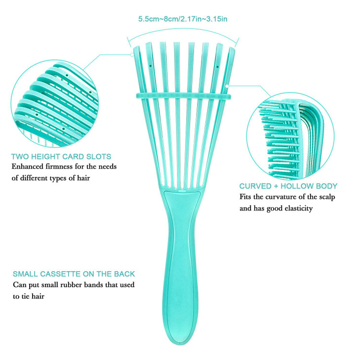 2 Pieces Detangling Brush for Afro America/African Hair Textured 3a to 4c Kinky Wavy/Curly/Coily/Wet/Dry/Oil/Thick/Long Hair, Knots Detangler Easy to