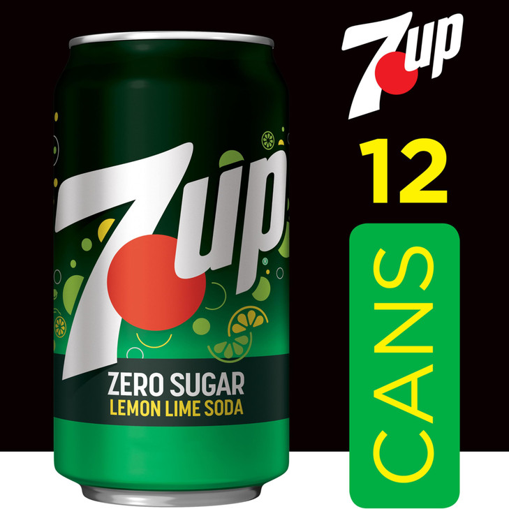 Zero Sugar 7-Up Soda, 12 Oz., Pack of 12