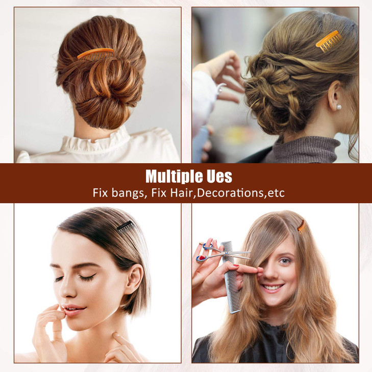 24 Pieces French Hair Side Combs Set Plastic Twist Comb Hair Clip Accessories for Women(9/11/15/16/17/23 Teeth Side)