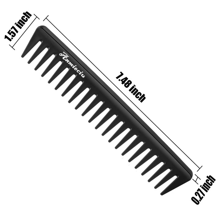 2Pcs Wide Tooth Comb and Large Hair Detangling Comb,Suitable in all Types, Anmieciu Advanced Care Styling Hair Comb. (Black, White)