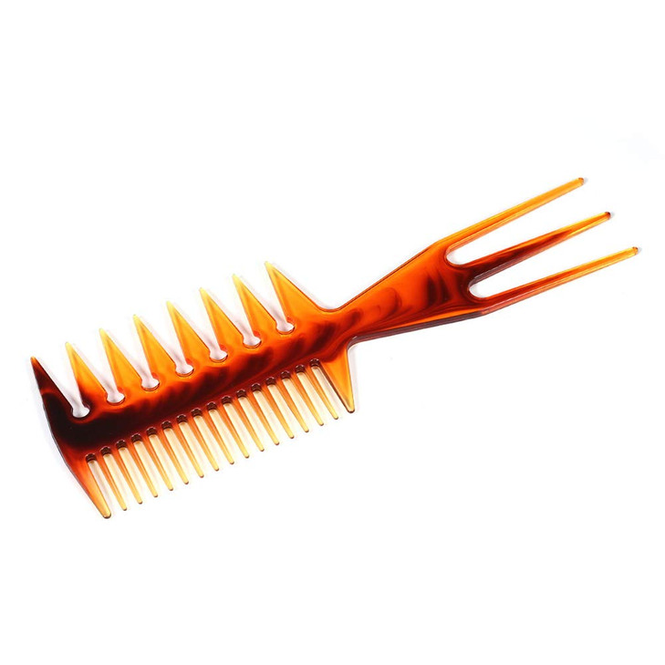 3 Pieces 3-in-1 Double-Sided Plastic Fish Tail Comb: Multifunctional Styling Tool for Hair Coloring, Highlighting, Balayage, and Microbraiding