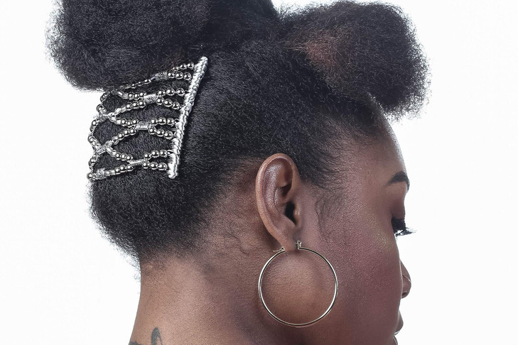 HairZing Wide Eyelet Protective Beaded Metal Wire Hair Clip for Naturally Curly, Thick & Wavy Hair - Easy Low Manipulation Styles, Prevent Breakage &