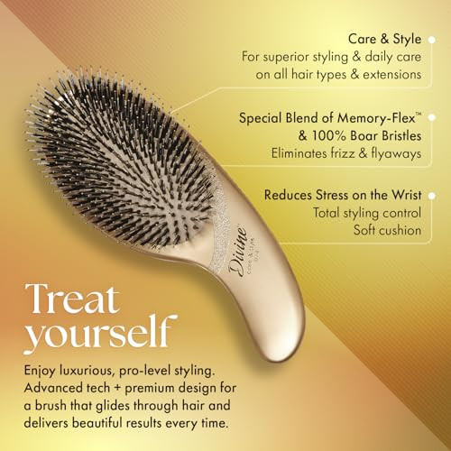 Olivia Garden Divine Paddle Brush for Women and Men - Professional Hair Brush for Thick and Fine Hair - Ideal for Straight, Wavy, and Curly Hair - Er