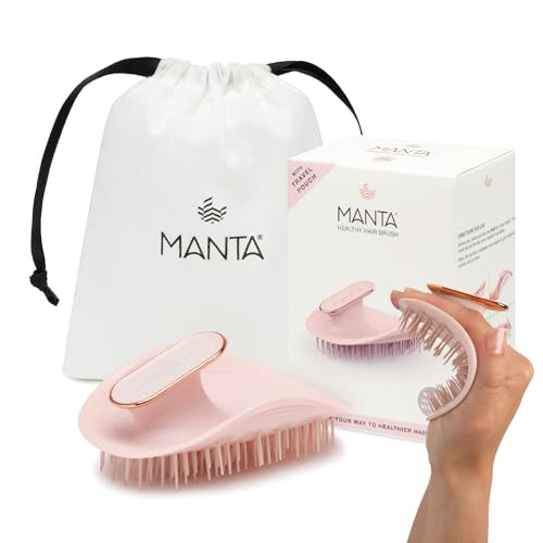 Manta Original Anti-Breakage Hairbrush  Gentle Detangling Brush for Wet & Dry Hair, Flexible Hairbrush for All Types, Healthy Hair Care for Women &