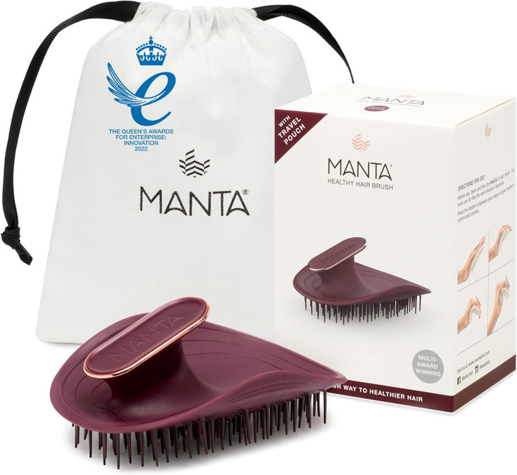 Manta Original Anti-Breakage Hairbrush  Gentle Detangling Brush for Wet & Dry Hair, Flexible Hairbrush for All Types, Healthy Hair Care for Women &